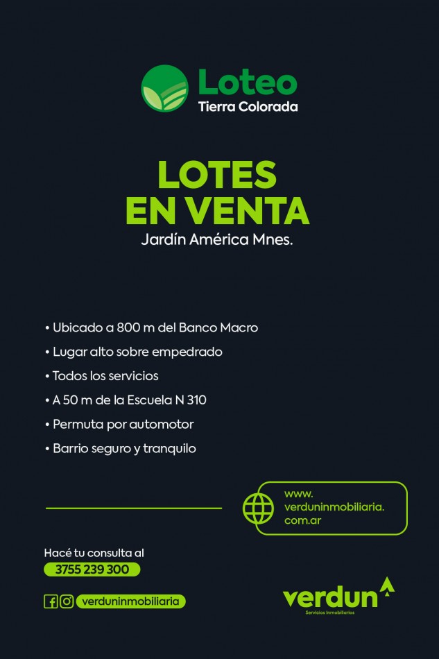 Loteo Tierra Colorada Jardin America Misiones