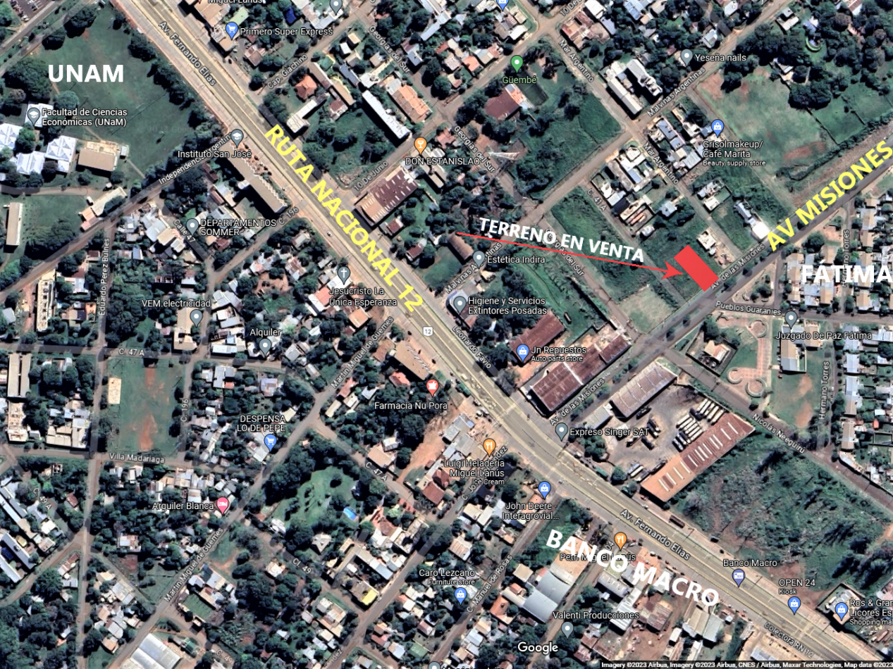 VENDO TERRENO INGRESO A FATIMA Y RUTA 12